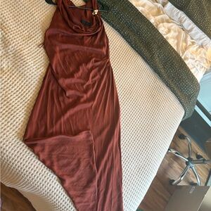Zara Asymmetrical Rust Dress